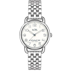 Coach Delancey White Dial Silver Steel Strap Watch for Women - 14502240 Authentic Buy Shop Now