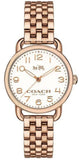 Coach Delancey White Dial Rose Gold Steel Strap Watch for Women - 14502242 Authentic Buy Shop Now
