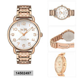Coach Delancey White Dial Rose Gold Steel Strap Watch for Women - 14502497 Authentic Buy Shop Now