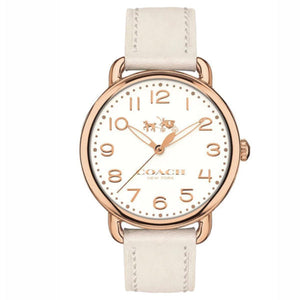 Coach Delancey White Dial White Leather Strap Watch for Women - 14502716 Authentic Buy Shop Now