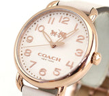 Coach Delancey White Dial White Leather Strap Watch for Women - 14502716 Authentic Buy Shop Now