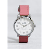 Coach Delancey White Dial Pink Leather Strap Watch for Women - 14502717 Authentic Buy Shop Now