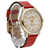Coach Delancey Ivory Dial Orange Leather Strap Watch for Women - 14502719 Authentic Buy Shop Now