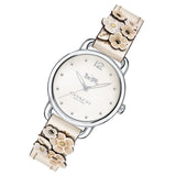 Coach Delancey White Dial Floral White Leather Strap Watch for Women - 14502760 Authentic Buy Shop Now