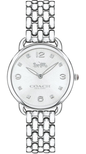 Coach Delancey Slim Silver Dial Silver Steel Strap Watch for Women - 14502781 Authentic Buy Shop Now