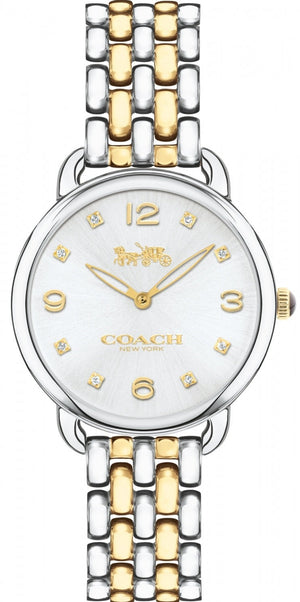 Coach Delancey Slim White Dial Two Tone Steel Strap Watch for Women - 14502784 Authentic Buy Shop Now