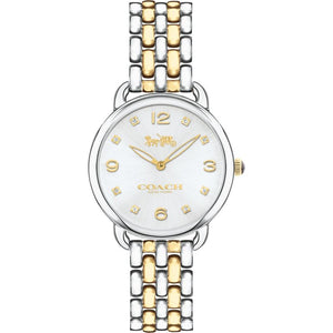 Coach Delancey Slim White Dial Two Tone Steel Strap Watch for Women - 14502784 Authentic Buy Shop Now