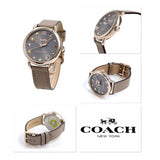 Coach Delancey Grey Dial Brown Leather Strap Watch for Women - 14502797 Authentic Buy Shop Now