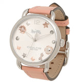 Coach Delancey White Dial Pink Leather Strap Watch for Women - 14502799 Authentic Buy Shop Now