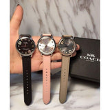 Coach Tatum White Dial Pink Leather Strap Watch For Women - 14502799 Authentic Buy Shop Now