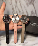 Coach Delancey White Dial Pink Leather Strap Watch for Women - 14502799 Authentic Buy Shop Now