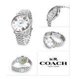 Coach Delancey White Dial Silver Steel Strap Watch for Women - 14502810 Authentic Buy Shop Now