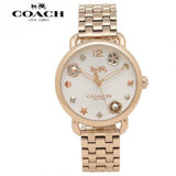 Coach Delancey White Dial Rose Gold Steel Strap Watch for Women - 14502811 Authentic Buy Shop Now