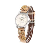 Coach Perry White Dial Brown Floral Leather Strap Watch for Women - 14502873 Authentic Buy Shop Now