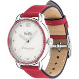 Coach Delancey White Dial Red Leather Strap Watch for Women - 14502878 Authentic Buy Shop Now