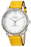 Coach Delancey White Dial Yellow Leather Strap Watch for Women - 14502882 Authentic Buy Shop Now
