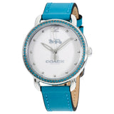 Coach Delancey White Dial Turquoise Leather Strap Watch for Women - 14502884 Authentic Buy Shop Now