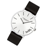 Coach Perry White Dial Black Leather Strap Watch for Women - 14503115 Authentic Buy Shop Now