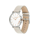 Coach Perry Silver DIal White Leather Strap Watch for Women - 14503116 Authentic Buy Shop Now
