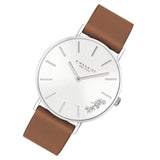 Coach Perry Silver Dial Brown Leather Strap Watch for Women - 14503120 Authentic Buy Shop Now