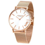 Coach Perry White Rose Gold Mesh Bracelet Watch for Women - 14503126 Authentic Buy Shop Now