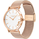 Coach Perry White Rose Gold Mesh Bracelet Watch for Women - 14503126 Authentic Buy Shop Now