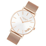 Coach Perry White Rose Gold Mesh Bracelet Watch for Women - 14503126 Authentic Buy Shop Now