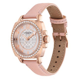 Coach Boyfriend Mother of Pearl White Dial Pink Leather Strap Watch for Women - 14503151 Authentic Buy Shop Now
