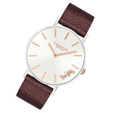 Coach Perry White Dial Brown Leather Strap Watch for Women - 14503154 Authentic Buy Shop Now