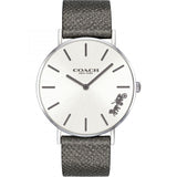 Coach Perry White Dial Grey Leather Strap Watch for Women - 14503155 Authentic Buy Shop Now