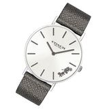 Coach Perry White Dial Grey Leather Strap Watch for Women - 14503155 Authentic Buy Shop Now