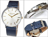 Coach Perry White Dial Blue Leather Strap Watch for Women - 14503156 Authentic Buy Shop Now