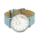 Coach Perry Mother of Pearl White Dial Blue Leather Strap Watch for Women - 14503271 Authentic Buy Shop Now