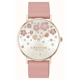 Coach Perry Silver Dial Pink Leather Strap Watch For Women - 14503325 Authentic Buy Shop Now