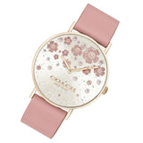 Coach Perry Silver Dial Pink Leather Strap Watch For Women - 14503325 Authentic Buy Shop Now