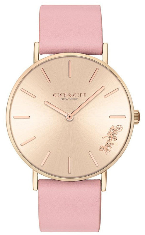 Coach Delancey Gold Dial Pink Leather Strap Watch for Women - 14503332 Authentic Buy Shop Now