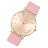 Coach Delancey Gold Dial Pink Leather Strap Watch for Women - 14503332 Authentic Buy Shop Now