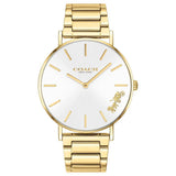 Coach Perry White Dial Gold Steel Strap Watch for Women - 14503345 Authentic Buy Shop Now