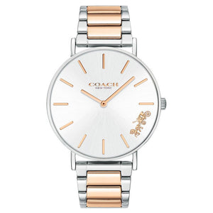 Coach Perry Silver Dial Two Tone Steel Strap Watch for Women - 14503346 Authentic Buy Shop Now