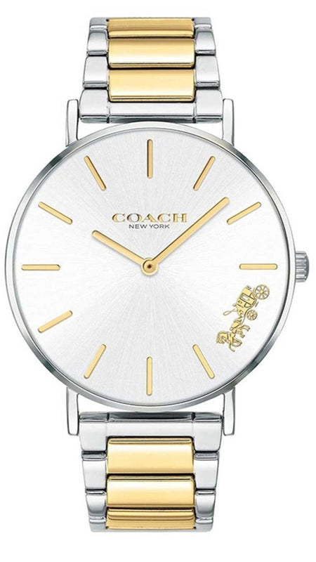 Coach Perry Silver Dial Two Tone Steel Strap Watch for Women - 14503347 Authentic Buy Shop Now