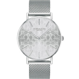 Coach Perry Quartz Silver Dial Silver Mesh Bracelet Watch for Women - 14503384 Authentic Buy Shop Now