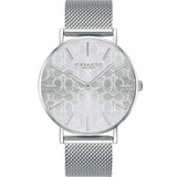Coach Perry Quartz Silver Dial Silver Mesh Bracelet Watch for Women - 14503384 Authentic Buy Shop Now