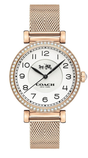 Coach Madison White Dial Rose Gold Mesh Bracelet Watch for Women - 14503398 Authentic Buy Shop Now