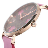 Coach Perry Floral Motif Fawn Dial Pink Leather Strap Watch for Women - 14503442 Authentic Buy Shop Now
