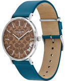 Coach Perry Coffee Dial Blue Leather Strap Watch for Women - 14503475 Authentic Buy Shop Now