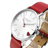 Coach Perry Silver Dial Red Leather Strap Watch for Women - 14503515 Authentic Buy Shop Now