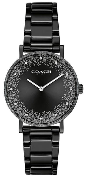 Coach Perry Black Ion Plated Dial Black Steel Strap Watch for Women - 14503641 Authentic Buy Shop Now