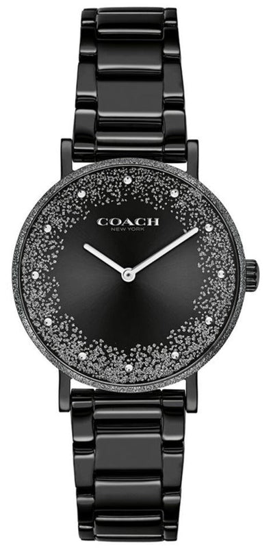 Coach Perry Black Ion Plated Dial Black Steel Strap Watch for Women - 14503641 Authentic Buy Shop Now
