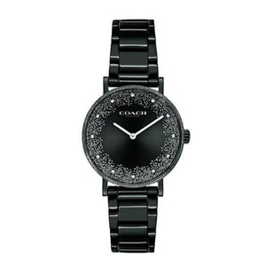 Coach Perry Black Ion Plated Dial Black Steel Strap Watch for Women - 14503641 Authentic Buy Shop Now