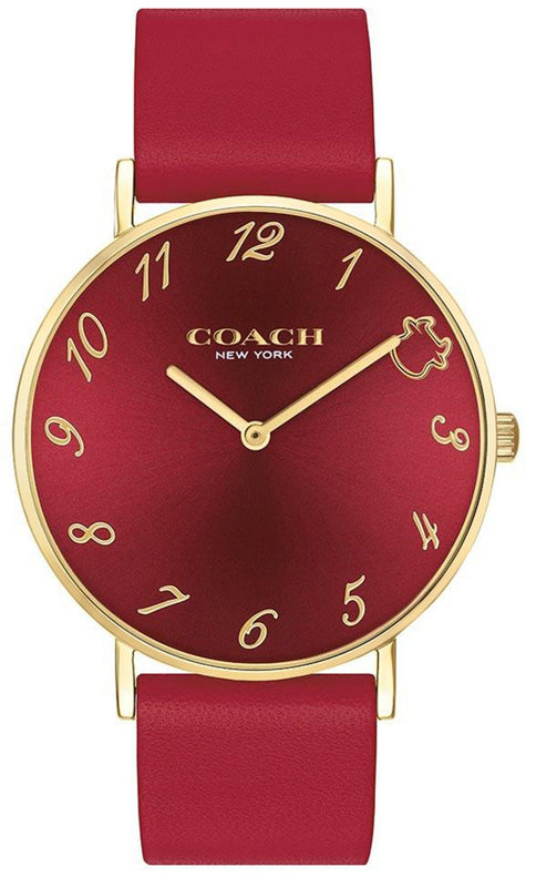 Coach Perry Red Dial Red Leather Strap Watch for Women - 14503722 Authentic Buy Shop Now